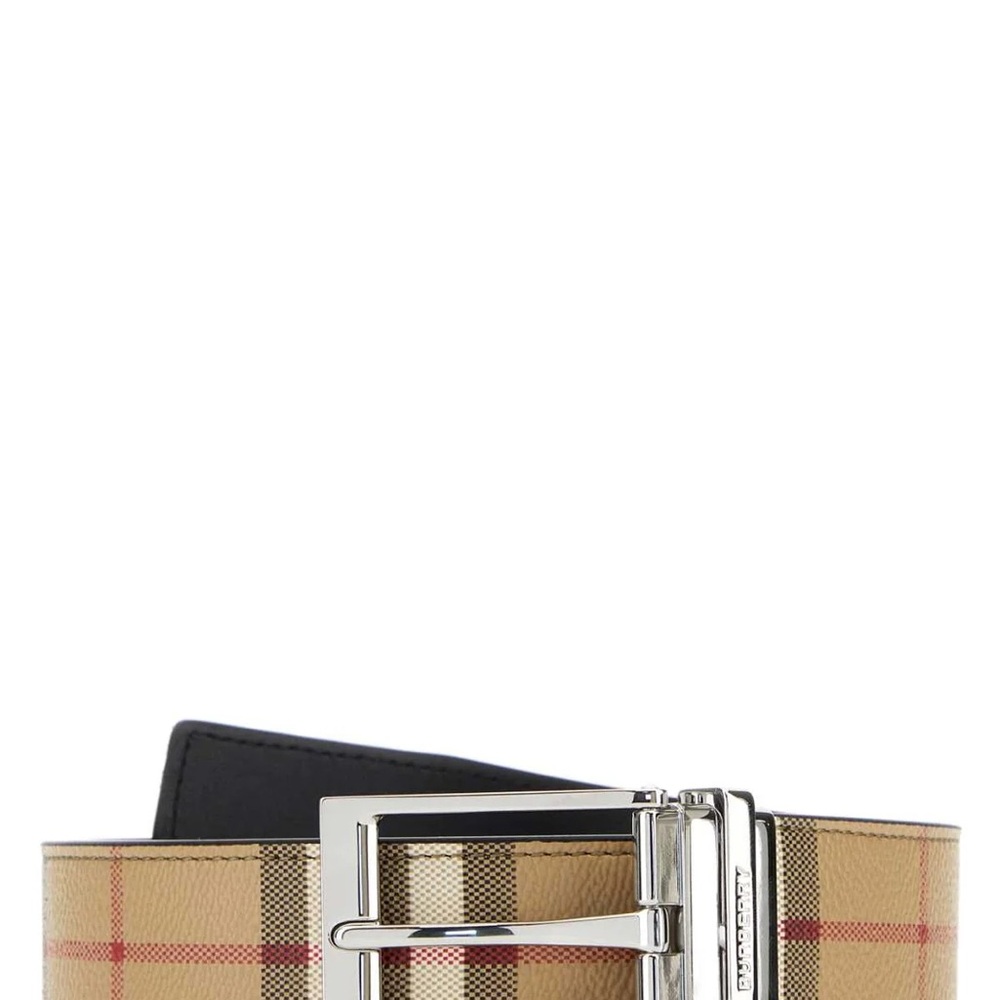 BURBERRY Vintage Check and Leather Belt